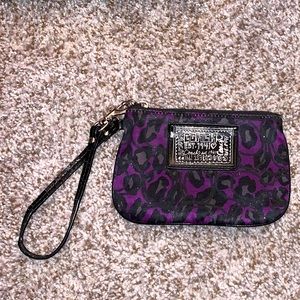 Purple, leopard Wristlet